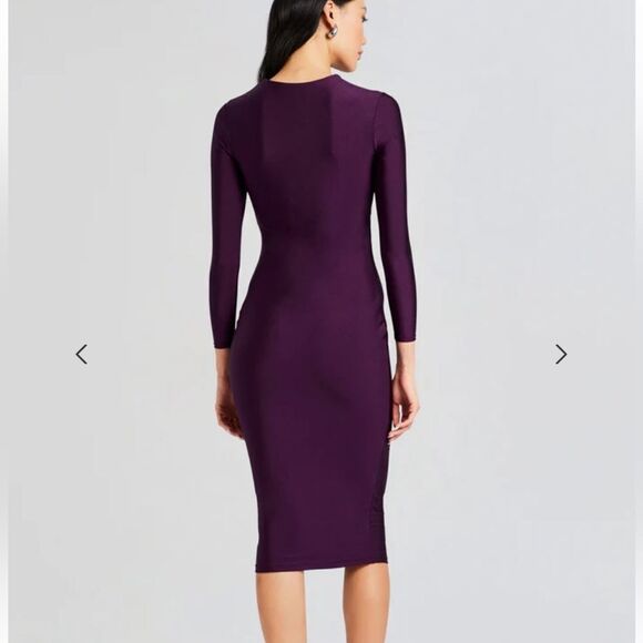NWT SER.O.YA Kepla eggplant midi Dress cut out bodycon Retrofete Sz M - Picture 4 of 12